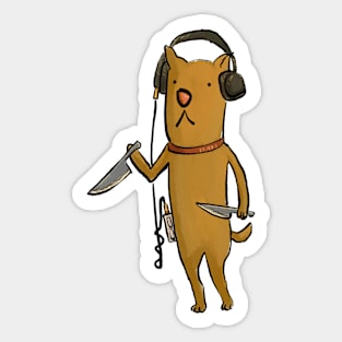 Headphone Dog: Dual Wield Sticker